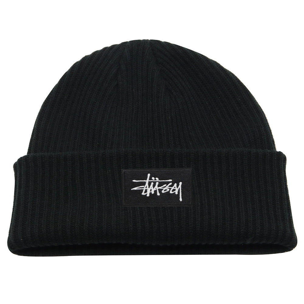 Stussy Hat Winter Solid Color Knitted Hat Skateboard Sports Wool Warm Hat